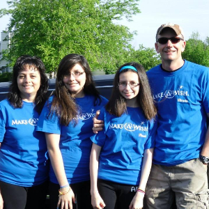 My family and I in front of the limousine that picked us up for the start of my wish!